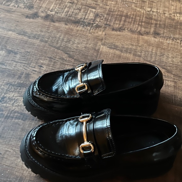 Chunky wide fit black patent loafers - Picture 4 of 5